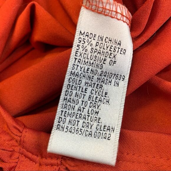 BURNT orange ruched beaded boho camisole tank top bohemian Sz 16 - Picture 9 of 12